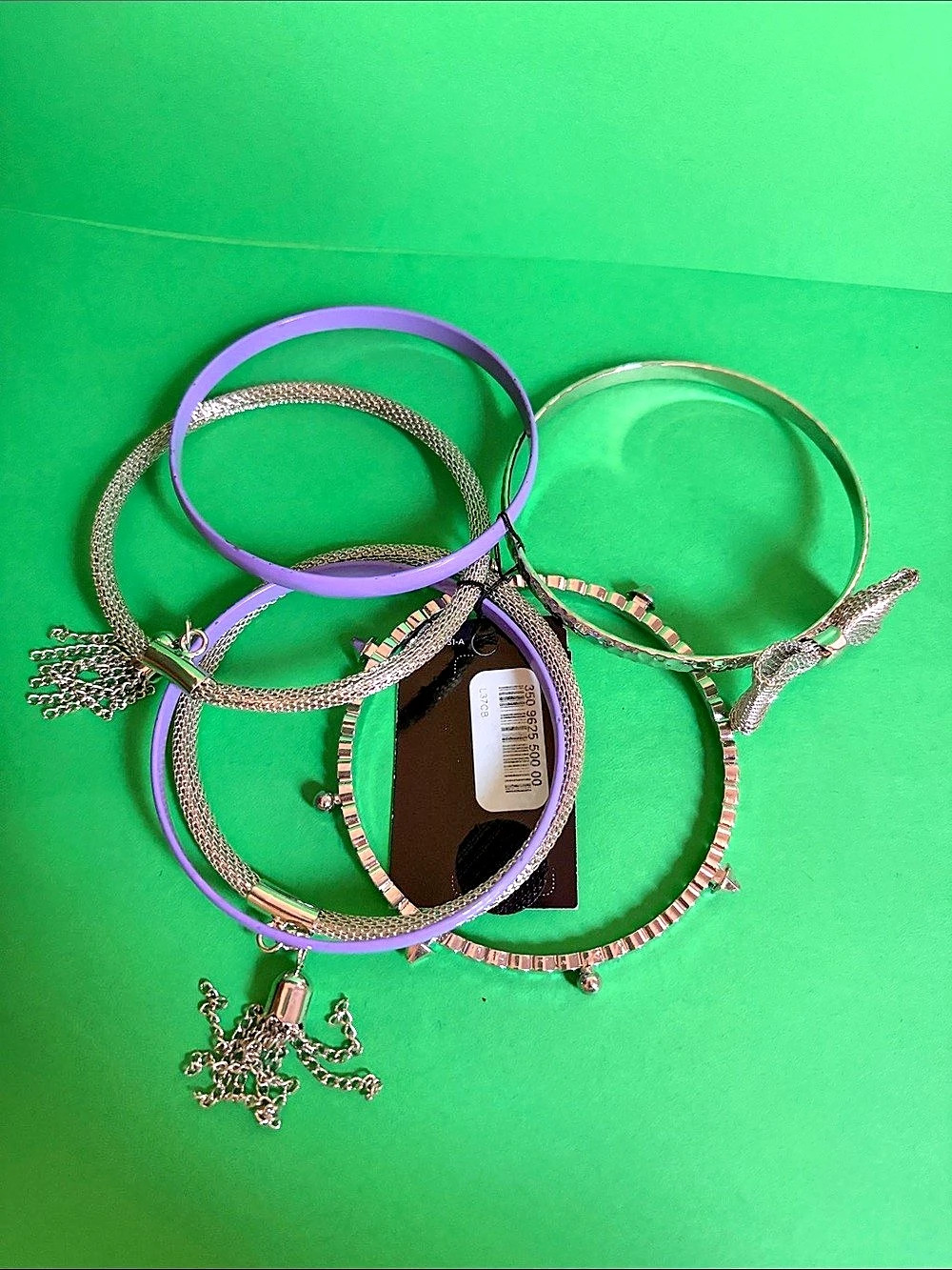 Purple & Silver Bracelet Set Like New